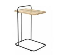 Pegane Table d'appoint rectangulaire - Noir et chêne