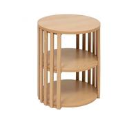 PEGANE Table D'appoint Ronde avec étagère, Coloris Beige - Longueur 40 x Profondeur 40 x Hauteur 48 cm