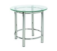 Pegane Table d'appoint ronde en verre - Transparent