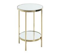 Pegane Table d'appoint ronde verre - Doré
