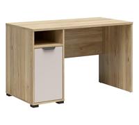 PEGANE Table de Bureau 1 Porte 1 Niche Coloris Chêne mauvella/Cachemire - Longueur 120 x Profondeur 60 x Hauteur 75 cm