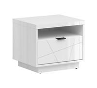 Pegane Table de chevet 1 tiroir - Blanc