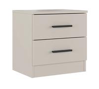 Pegane Table de chevet 2 tiroirs - Beige