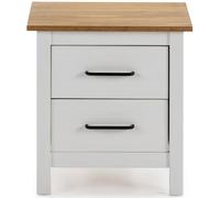 Pegane Table de chevet 2 tiroirs - Blanc
