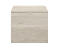 Pegane Table de chevet 2 tiroirs - Chêne