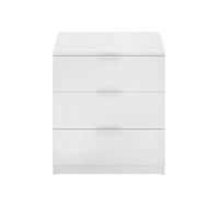 Pegane Table de chevet 3 tiroirs - Blanc