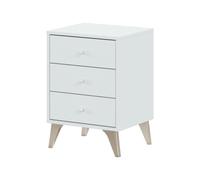 Pegane Table de chevet 3 tiroirs - Blanc