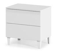 Pegane Table de chevet en bois - Blanc brillant