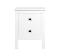 PEGANE Table de Chevet Table de Nuit à 2 tiroirs Coloris Blanc - Longueur 47,7 x Hauteur 60,2 x Profondeur 36 cm