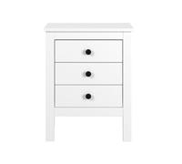 PEGANE Table de Chevet Table de Nuit à 3 tiroirs Coloris Blanc - Longueur 47,7 x Profondeur 36 x Hauteur 60 cm