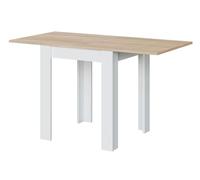 PEGANE Table de Cuisine Extensible Coloris chêne Canadien/Blanc Artic - Hauteur 79 x Longueur 67/134cm x Profondeur 67 cm