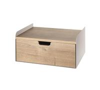 PEGANE Table de Nuit Murale étagère Console avec tiroir Coloris Chêne/Marron - Longueur 40 x Profondeur 30 x Hauteur 20 cm