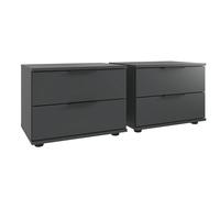 Pegane Tables de Chevet - Graphite et Noir