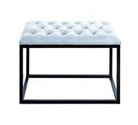 Pegane Tabouret acier simili-cuir - Gris