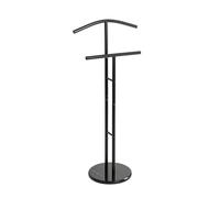 PEGANE Valet de Nuit en Tube d'acier et Socle Rond Effet marbre Noir - Longueur 48 x Hauteur 105 x Profondeur 30 cm