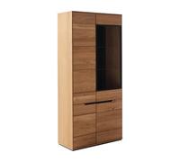 PEGANE Vitrine 2 Portes Coloris Chêne Sauvage - Longueur 93 x Profondeur 41 x Hauteur 196 cm