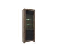 Pegane Vitrine bibliothèque - Chêne foncé