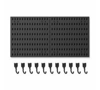 Pegboard Mural Modulable en Plastique , Noir, 2 planches carrées | Crochets interchangeables, Système d'organisation, Organisation d'accessoires, Pour les jeunes adultes
