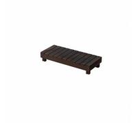 Pegciuho Étagère Plantes Bois Support Fleurs Présentoir Décoratif Charbonisé Cadre Métal Adapté pour de Pièce Exposition Végétale, Rectangle Bas E 59,5 × 19,5 × 10 Cm