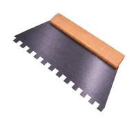 Peigne écarteur adhésif pour carrelage 250 mm avec manche en bois - Encoche carrée, truelle crantée en acier, pour carrelage de sol, carrelage mural, colle et adhésifs (encoche de 10 mm)