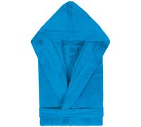 Peignoir à capuche adulte COOL coton S velours bleu Turquoise