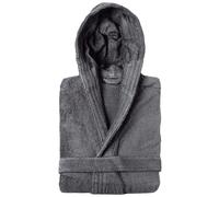 Peignoir à capuche adulte PURE coton L gris anthracite