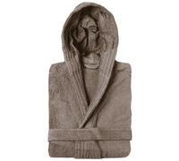 Peignoir à capuche adulte PURE coton L marron taupe