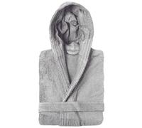Peignoir à capuche adulte PURE coton M gris argent