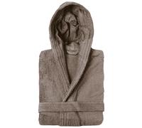 Peignoir à capuche adulte PURE coton M marron taupe