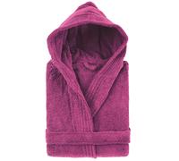 Peignoir à capuche adulte PURE coton S violet prune