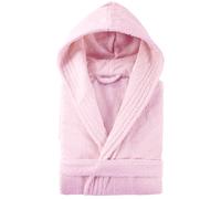 Peignoir à capuche adulte PURE coton XL hauteur courte rose bonbon