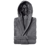Peignoir à capuche adulte PURE coton XS gris anthracite