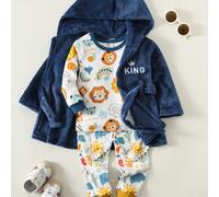 Peignoir à capuche bleu pour nouveau-né garçon, motif lettres, doux et moelleux, vêtement de nuit, peignoir de bain pour bébé garçon, automne hiver 6-9M,9-12M,12-18M,18-24M,2-3Y,0-1M,1-3M,3-6Mgraphiqu