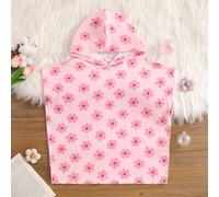 Peignoir à capuche confortable et absorbant avec motif floral mignon pour bébé fille, vêtement de nuit, couverture, convient pour diverses saisons et occasions comme la salle de bain et la plage, auto