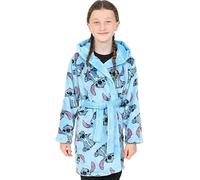 Peignoir à capuche en polaire bleu Lilo et Stitch pour filles, robe pour enfants Disney, bleu, 15-16 ans