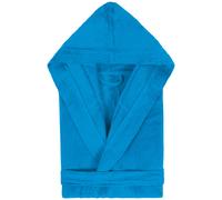 Peignoir à capuche enfant COOL coton 10 ANS velours bleu Turquoise