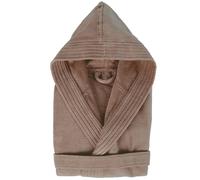 Peignoir à capuche enfant COOL coton 12 ANS velours marron Taupe