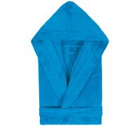 Peignoir à capuche enfant COOL coton 4 ANS velours bleu Turquoise