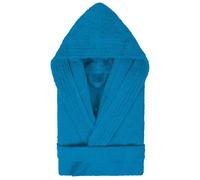 Peignoir à capuche enfant PURE coton 2 ANS bleu turquoise