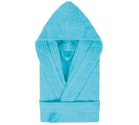 Peignoir à capuche enfant PURE coton 4 ANS bleu océan