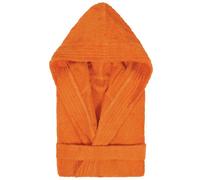 Peignoir à capuche enfant PURE coton 6 ANS orange butane