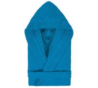 Peignoir à capuche enfant PURE coton 8 ANS bleu turquoise