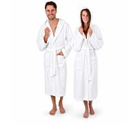 Peignoir Betz en tissu éponge avec capuche pour hommes et femmes Berlin 100 % coton Peignoir de sauna - peignoir long - taille du peignoir de sauna - L/XL - blanc