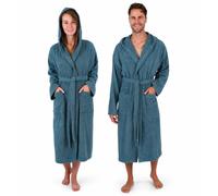 Peignoir Betz en tissu éponge avec capuche pour hommes et femmes Berlin 100 % coton Peignoir de sauna - peignoir long - taille du peignoir de sauna - L/XL - bleu pigeon
