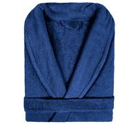 Peignoir col châle adulte PURE coton 3XL bleu ultramar