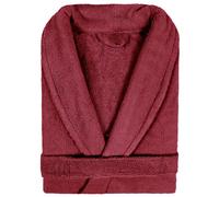 Peignoir col châle adulte PURE coton M rouge bordeaux