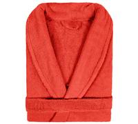 Peignoir col châle adulte PURE coton M rouge pavot