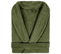 Peignoir col châle adulte PURE coton M vert kaki