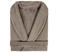 Peignoir col châle adulte PURE coton XXL marron taupe