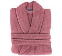 Peignoir col châle NAIA éponge coton taille L rose bois de rose